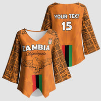 Custom Zambia Football Kimono Sleeve Blouse Go Chipolopolo Go - Wonder Print Shop