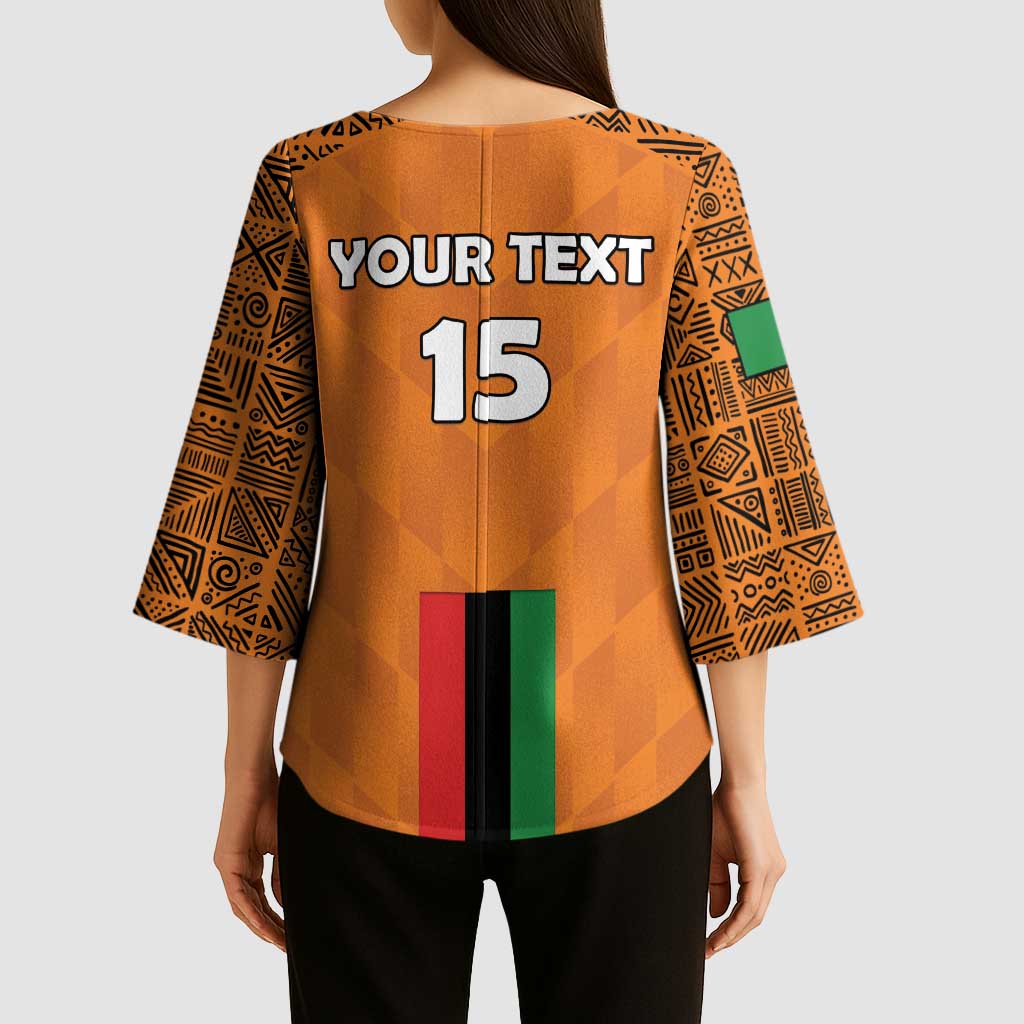 Custom Zambia Football Kimono Sleeve Blouse Go Chipolopolo Go - Wonder Print Shop