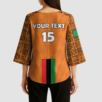 Custom Zambia Football Kimono Sleeve Blouse Go Chipolopolo Go - Wonder Print Shop