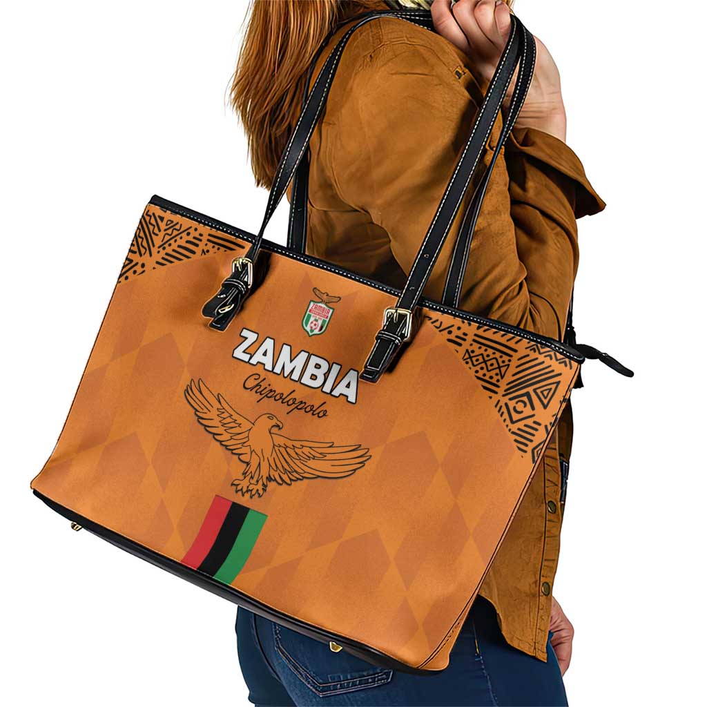 Zambia Football Leather Tote Bag Go Chipolopolo Go - Wonder Print Shop