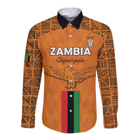 Custom Zambia Football Long Sleeve Button Shirt Go Chipolopolo Go - Wonder Print Shop
