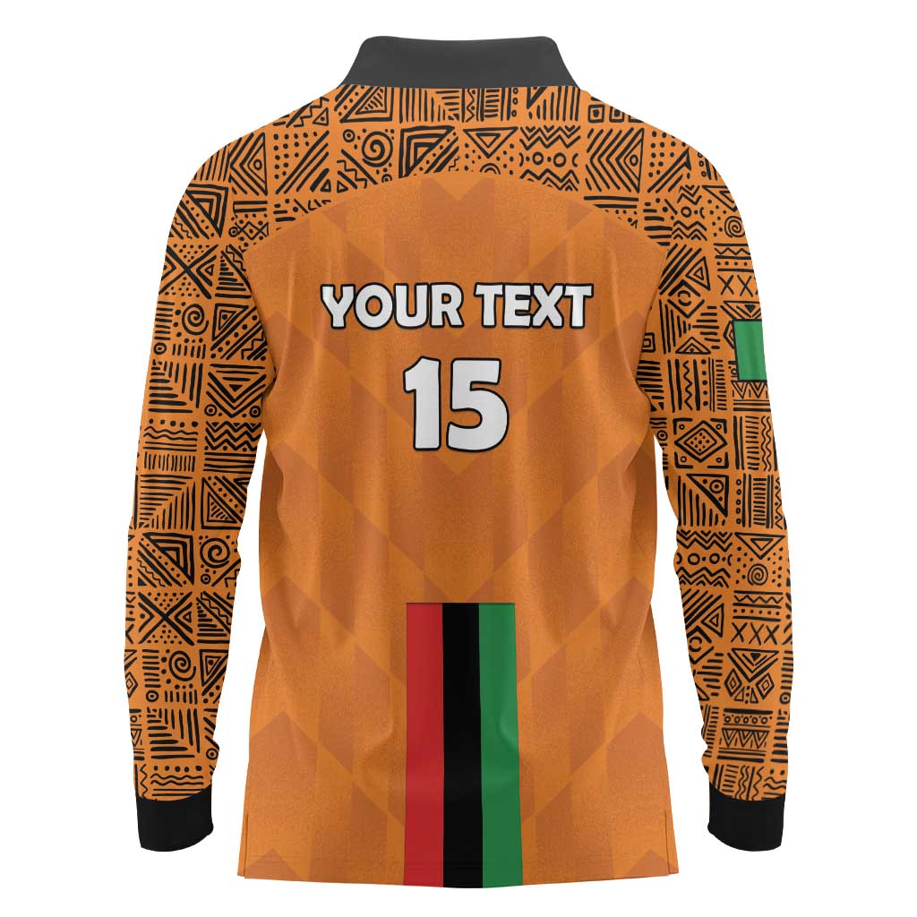 Custom Zambia Football Long Sleeve Polo Shirt Go Chipolopolo Go - Wonder Print Shop