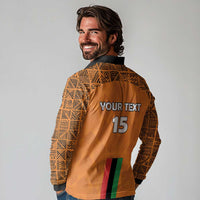 Custom Zambia Football Long Sleeve Polo Shirt Go Chipolopolo Go - Wonder Print Shop