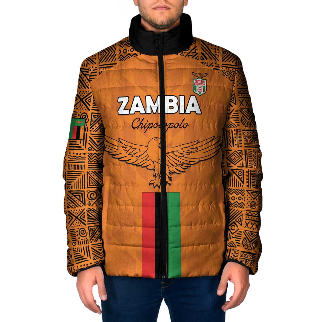 Custom Zambia Football Padded Jacket Go Chipolopolo Go - Wonder Print Shop