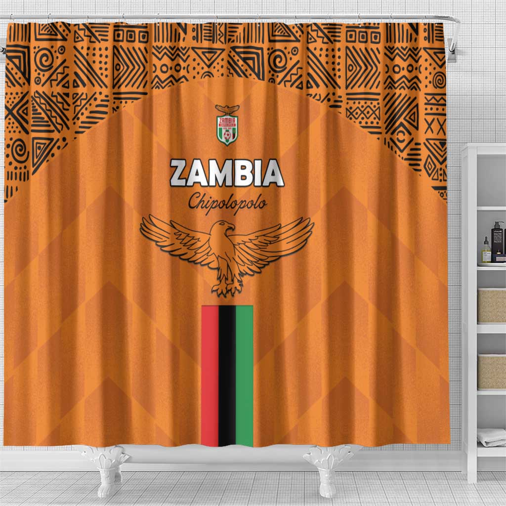 Zambia Football Shower Curtain Go Chipolopolo Go - Wonder Print Shop