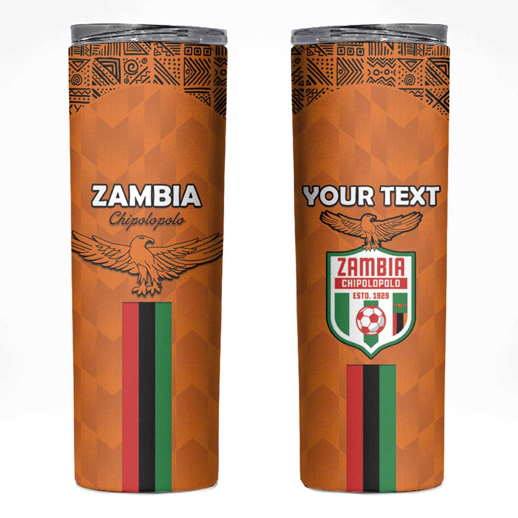 Custom Zambia Football Skinny Tumbler Go Chipolopolo Go - Wonder Print Shop