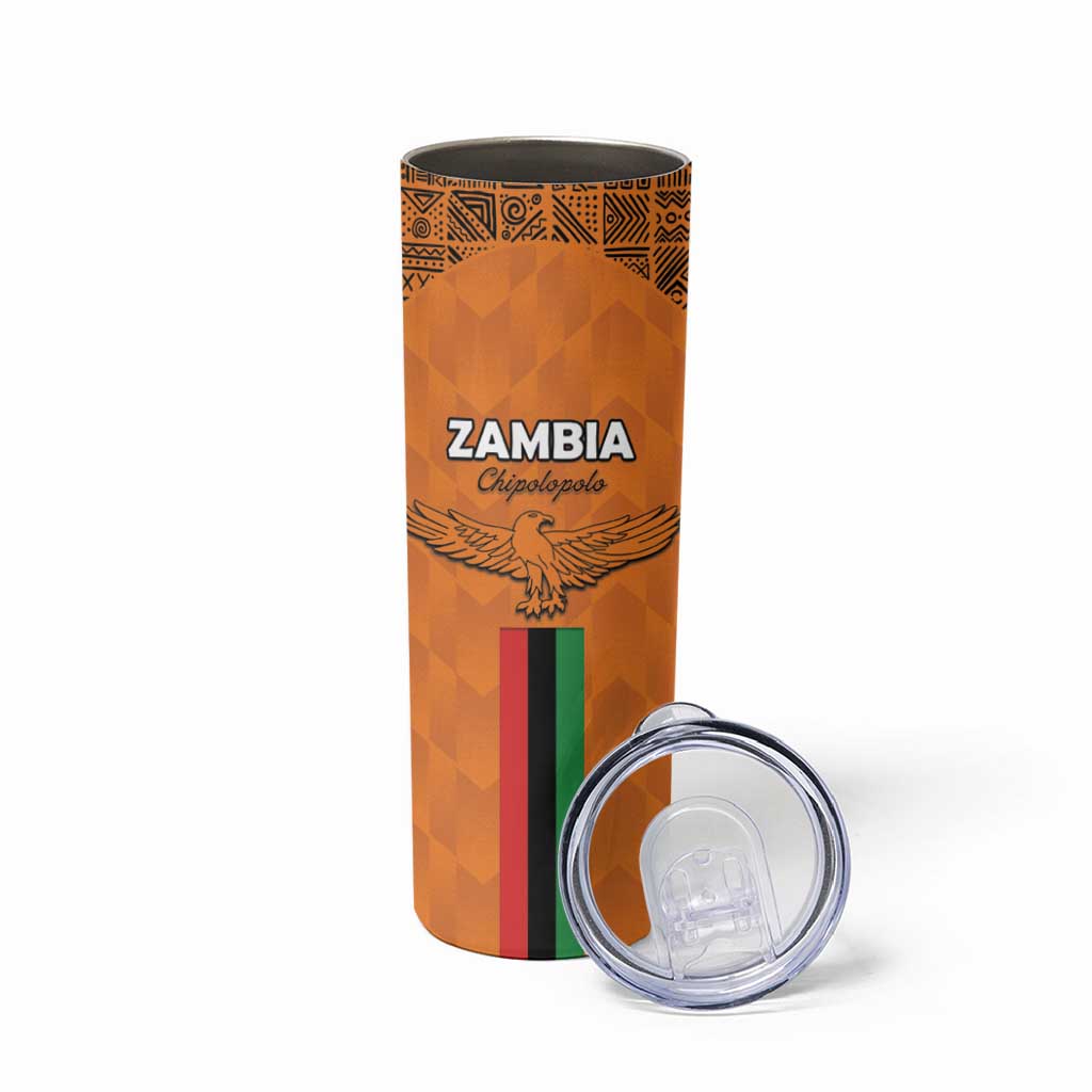 Custom Zambia Football Skinny Tumbler Go Chipolopolo Go - Wonder Print Shop
