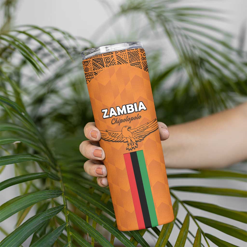Custom Zambia Football Skinny Tumbler Go Chipolopolo Go - Wonder Print Shop