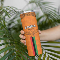 Custom Zambia Football Skinny Tumbler Go Chipolopolo Go - Wonder Print Shop