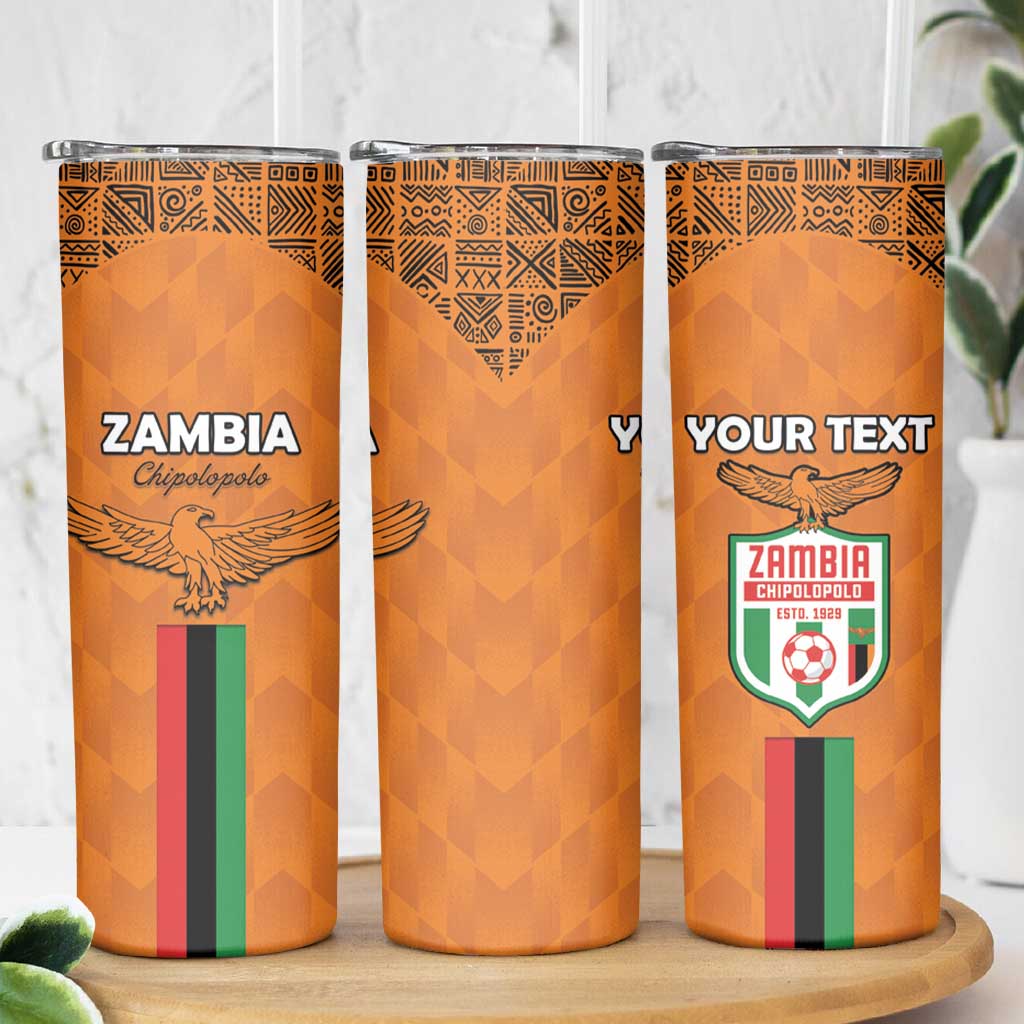 Custom Zambia Football Skinny Tumbler Go Chipolopolo Go - Wonder Print Shop