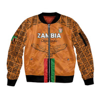 Custom Zambia Football Sleeve Zip Bomber Jacket Go Chipolopolo Go - Wonder Print Shop