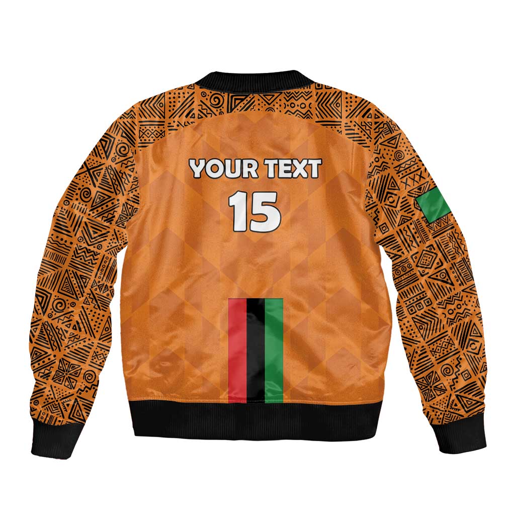 Custom Zambia Football Sleeve Zip Bomber Jacket Go Chipolopolo Go - Wonder Print Shop
