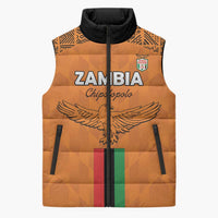 Custom Zambia Football Sleeveless Puffer Jacket Go Chipolopolo Go - Wonder Print Shop