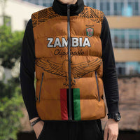 Custom Zambia Football Sleeveless Puffer Jacket Go Chipolopolo Go - Wonder Print Shop