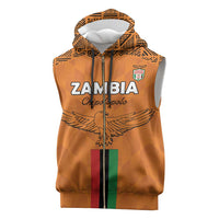 Custom Zambia Football Sleeveless Zip Hoodie Go Chipolopolo Go - Wonder Print Shop
