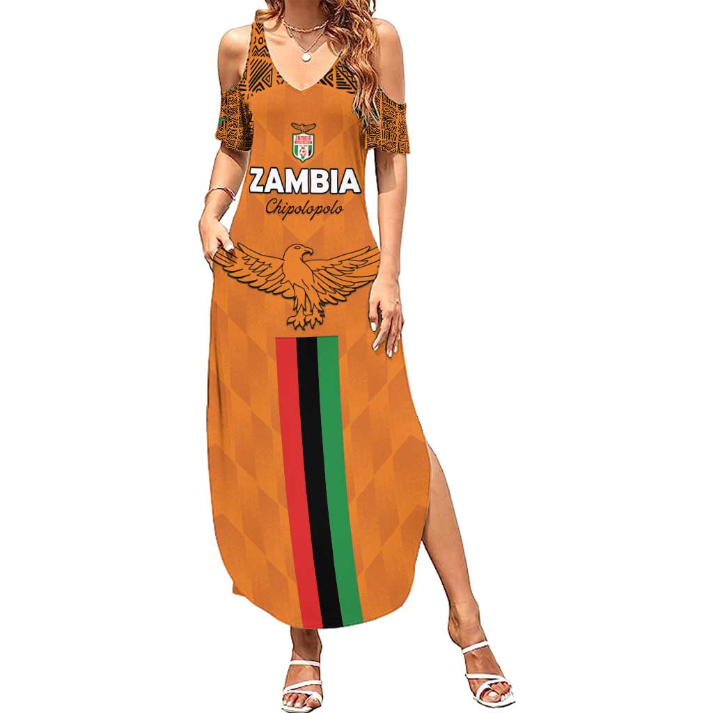 Custom Zambia Football Summer Maxi Dress Go Chipolopolo Go - Wonder Print Shop