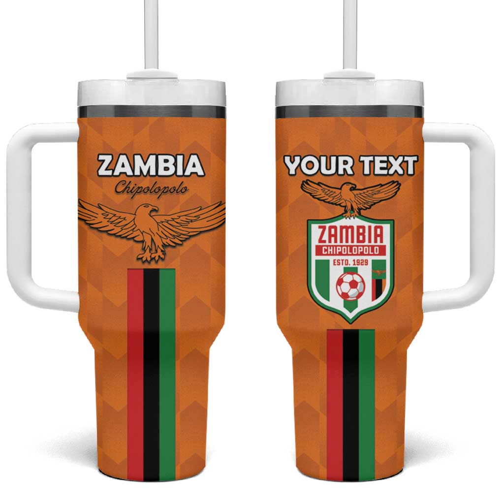 Custom Zambia Football Tumbler With Handle Go Chipolopolo Go - Wonder Print Shop