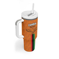 Custom Zambia Football Tumbler With Handle Go Chipolopolo Go - Wonder Print Shop
