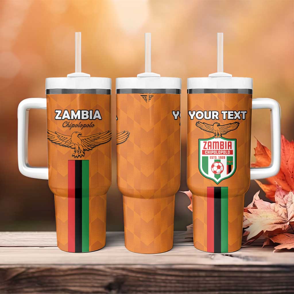 Custom Zambia Football Tumbler With Handle Go Chipolopolo Go - Wonder Print Shop