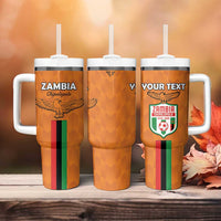 Custom Zambia Football Tumbler With Handle Go Chipolopolo Go - Wonder Print Shop