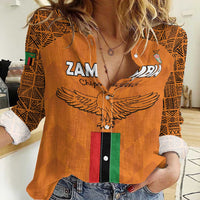 Custom Zambia Football Women Casual Shirt Go Chipolopolo Go - Wonder Print Shop
