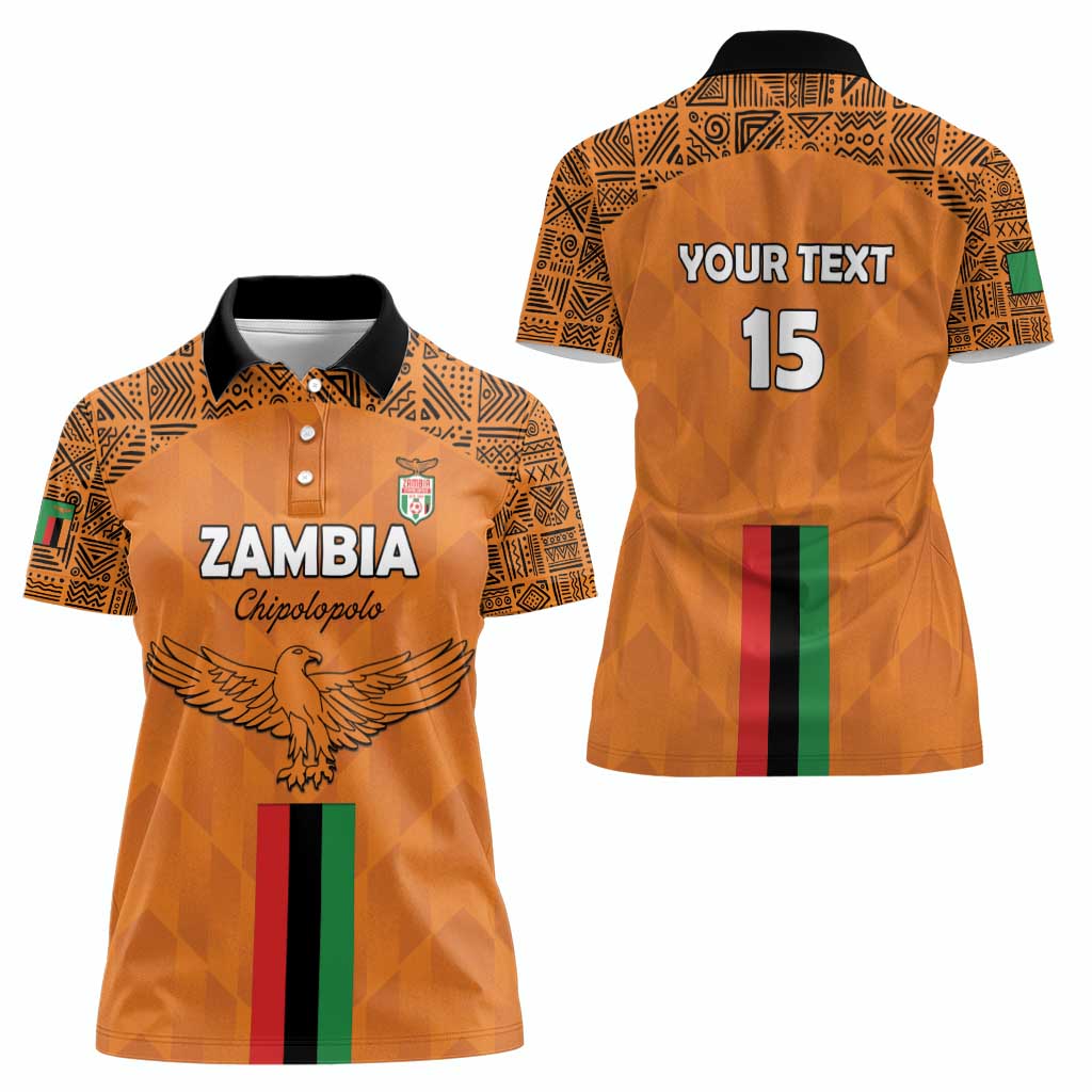 Custom Zambia Football Women Polo Shirt Go Chipolopolo Go - Wonder Print Shop