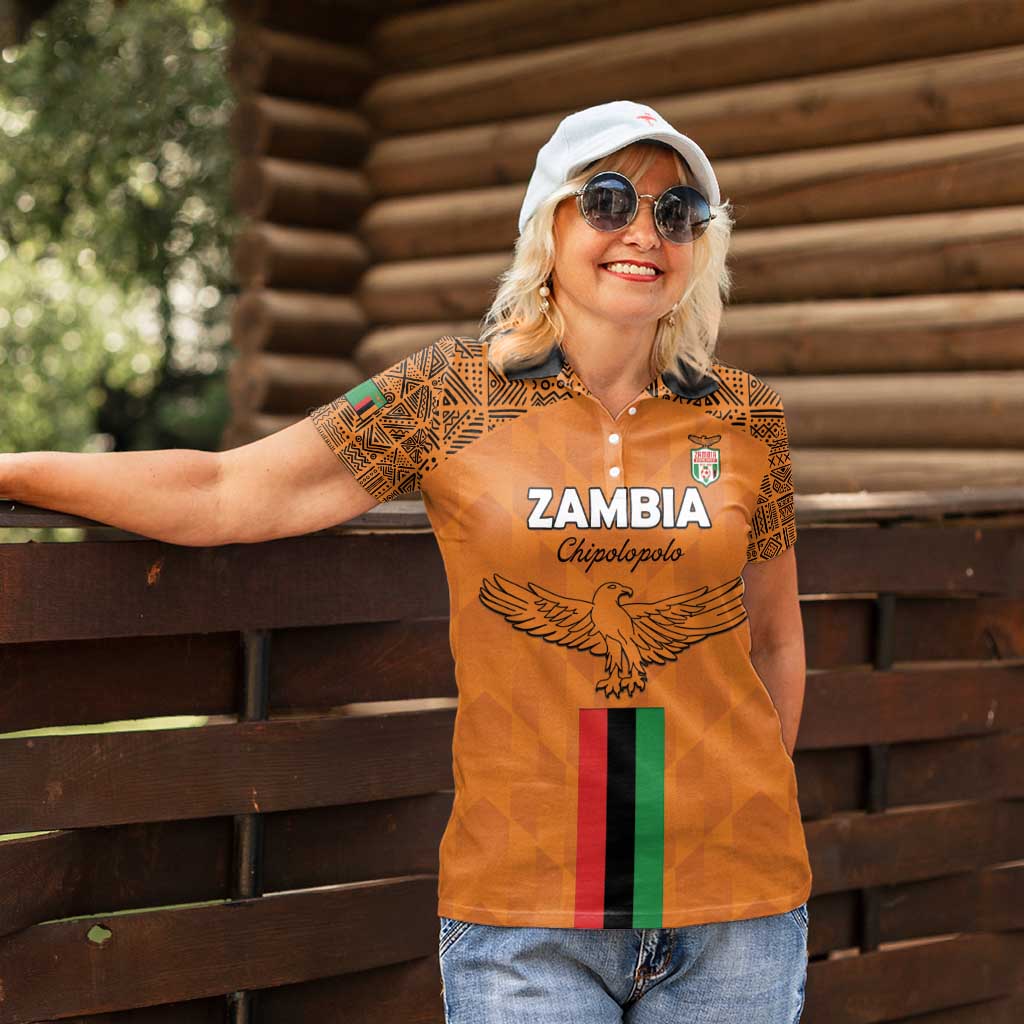 Custom Zambia Football Women Polo Shirt Go Chipolopolo Go - Wonder Print Shop