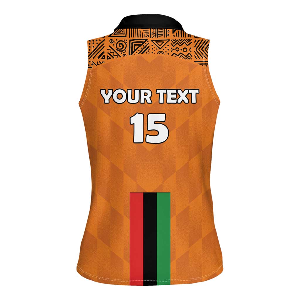 Custom Zambia Football Women Sleeveless Polo Shirt Go Chipolopolo Go - Wonder Print Shop