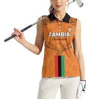 Custom Zambia Football Women Sleeveless Polo Shirt Go Chipolopolo Go - Wonder Print Shop