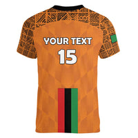 Custom Zambia Football Women V-Neck T-Shirt Go Chipolopolo Go - Wonder Print Shop