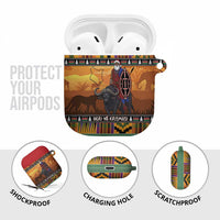 Kenya Safari Christmas AirPods Case Black Santa Riding Cape Buffalo - Heri ya Krismasi - Wonder Print Shop