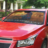 Kenya Safari Christmas Auto Sun Shade Black Santa Riding Cape Buffalo - Heri ya Krismasi - Wonder Print Shop