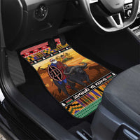 Kenya Safari Christmas Car Mats Black Santa Riding Cape Buffalo - Heri ya Krismasi - Wonder Print Shop