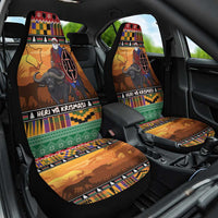 Kenya Safari Christmas Car Seat Cover Black Santa Riding Cape Buffalo - Heri ya Krismasi - Wonder Print Shop