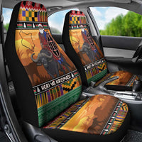 Kenya Safari Christmas Car Seat Cover Black Santa Riding Cape Buffalo - Heri ya Krismasi - Wonder Print Shop