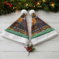Kenya Safari Christmas Santa Hat Black Santa Riding Cape Buffalo - Heri ya Krismasi - Wonder Print Shop