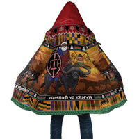 Kenya Safari Christmas Cloak Black Santa Riding Cape Buffalo - Heri ya Krismasi - Wonder Print Shop
