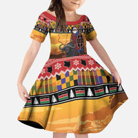 Kenya Safari Christmas Family Matching Tank Maxi Dress and Hawaiian Shirt Black Santa Riding Cape Buffalo - Heri ya Krismasi - Wonder Print Shop