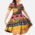 Kenya Safari Christmas Kid Short Sleeve Dress Black Santa Riding Cape Buffalo - Heri ya Krismasi - Wonder Print Shop