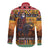 Kenya Safari Christmas Long Sleeve Button Shirt Black Santa Riding Cape Buffalo - Heri ya Krismasi - Wonder Print Shop