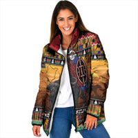 Kenya Safari Christmas Padded Jacket Black Santa Riding Cape Buffalo - Heri ya Krismasi - Wonder Print Shop
