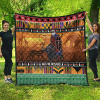 Kenya Safari Christmas Quilt Black Santa Riding Cape Buffalo - Heri ya Krismasi - Wonder Print Shop