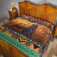 Kenya Safari Christmas Quilt Black Santa Riding Cape Buffalo - Heri ya Krismasi - Wonder Print Shop