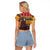 Kenya Safari Christmas Raglan Cropped T Shirt Black Santa Riding Cape Buffalo - Heri ya Krismasi - Wonder Print Shop