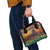Kenya Safari Christmas Shoulder Handbag Black Santa Riding Cape Buffalo - Heri ya Krismasi - Wonder Print Shop
