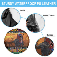 Kenya Safari Christmas Spare Tire Cover Black Santa Riding Cape Buffalo - Heri ya Krismasi - Wonder Print Shop