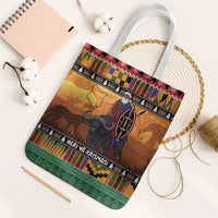 Kenya Safari Christmas Tote Bag Black Santa Riding Cape Buffalo - Heri ya Krismasi - Wonder Print Shop