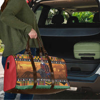 Kenya Safari Christmas Travel Bag Black Santa Riding Cape Buffalo - Heri ya Krismasi - Wonder Print Shop