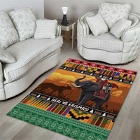Kenya Safari Christmas Area Rug Black Santa Riding Elephant - Heri ya Krismasi - Wonder Print Shop