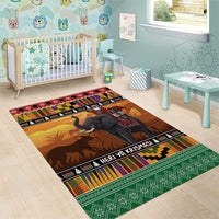 Kenya Safari Christmas Area Rug Black Santa Riding Elephant - Heri ya Krismasi - Wonder Print Shop
